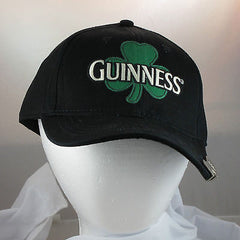 Black Guinness Bill Cap Hat With Built In Bottle Opener Shamrock