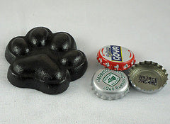 Black Dog Paw Cast Iron Bottle Opener/ Paperweight, Old Fashioned Painted Look