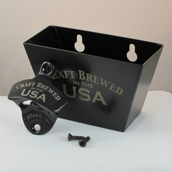 Black Craft Brewed in the USA Bottle Opener and Cap Catcher