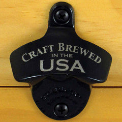 Black CRAFT BREWED IN THE USA Wall Mount Bottle Opener