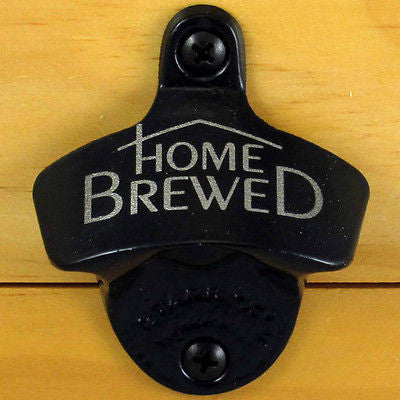 Black HOME BREWED Starr X Wall Mount Bottle Opener Powder Coated, Engraved