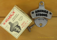 AMERICA STRONG Black Stainless Steel Starr X Wall Mount Bottle Opener LIMITED!!!