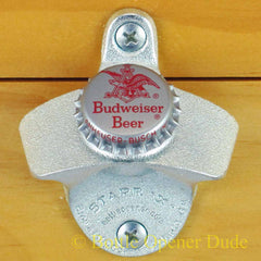 BUDWEISER BUD BEER 60s / 70s Vintage Bottle Cap Starr X Wall Mount Bottle Opener