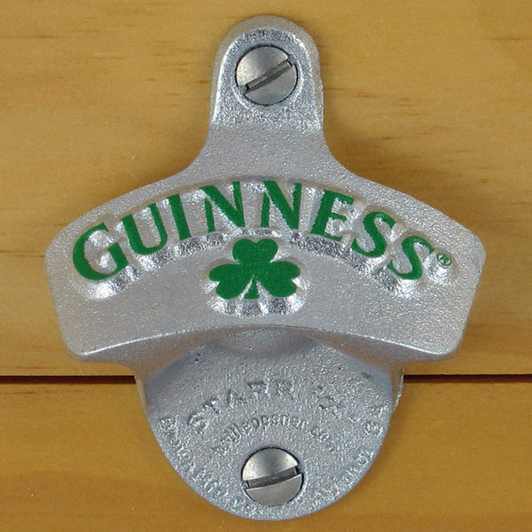 Guinness Shamrock Starr X Wall Mount Stationary Bottle Opener, Embossed