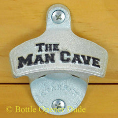 Embossed THE MAN CAVE Starr X Wall Mount Bottle Opener, Metal, Classic!