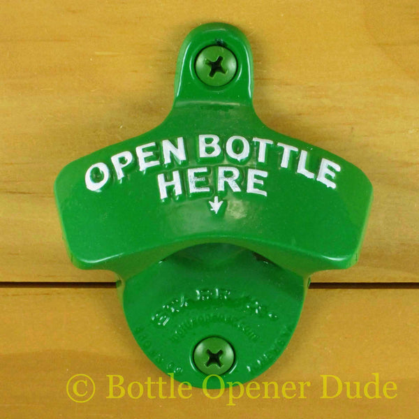 Open Bottle Here Bottle Opener Green Starr X