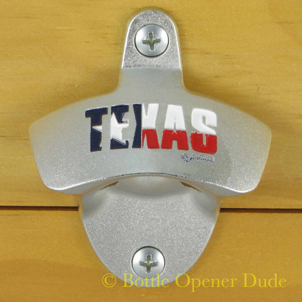 STATE OF TEXAS TX Flag Wall Mount Bottle Opener Zinc Alloy Licensed